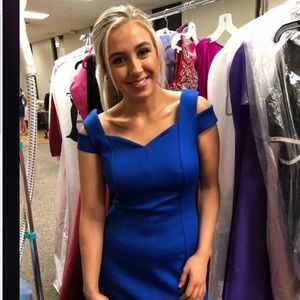 Calvin Klein cobalt blue wetsuit fabric dress.